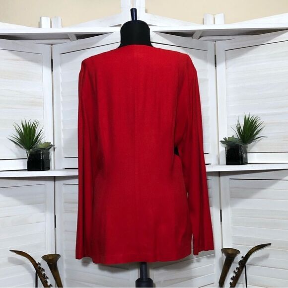 Vintage Harlequin Blazer Coat White Black Red - Medium - Picture 2 of 5